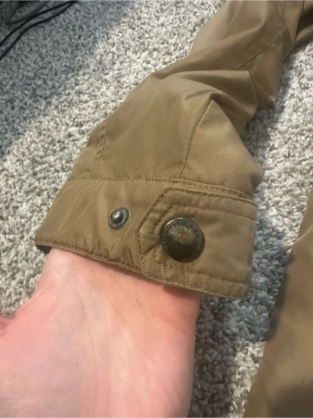 Cole Haan Men's Khaki/Tan Lightweight Hooded Jacket